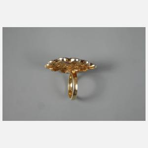 Damenring mit Rubin und Diamantrosen