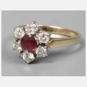 Damenring mit Rubin und Brillanten