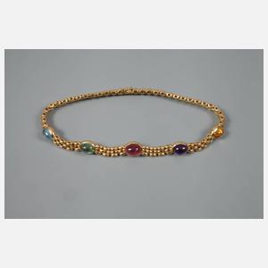 Collier mit Farbsteinen