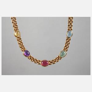 Collier mit Farbsteinen