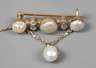 Brosche mit Perlen und Diamanten