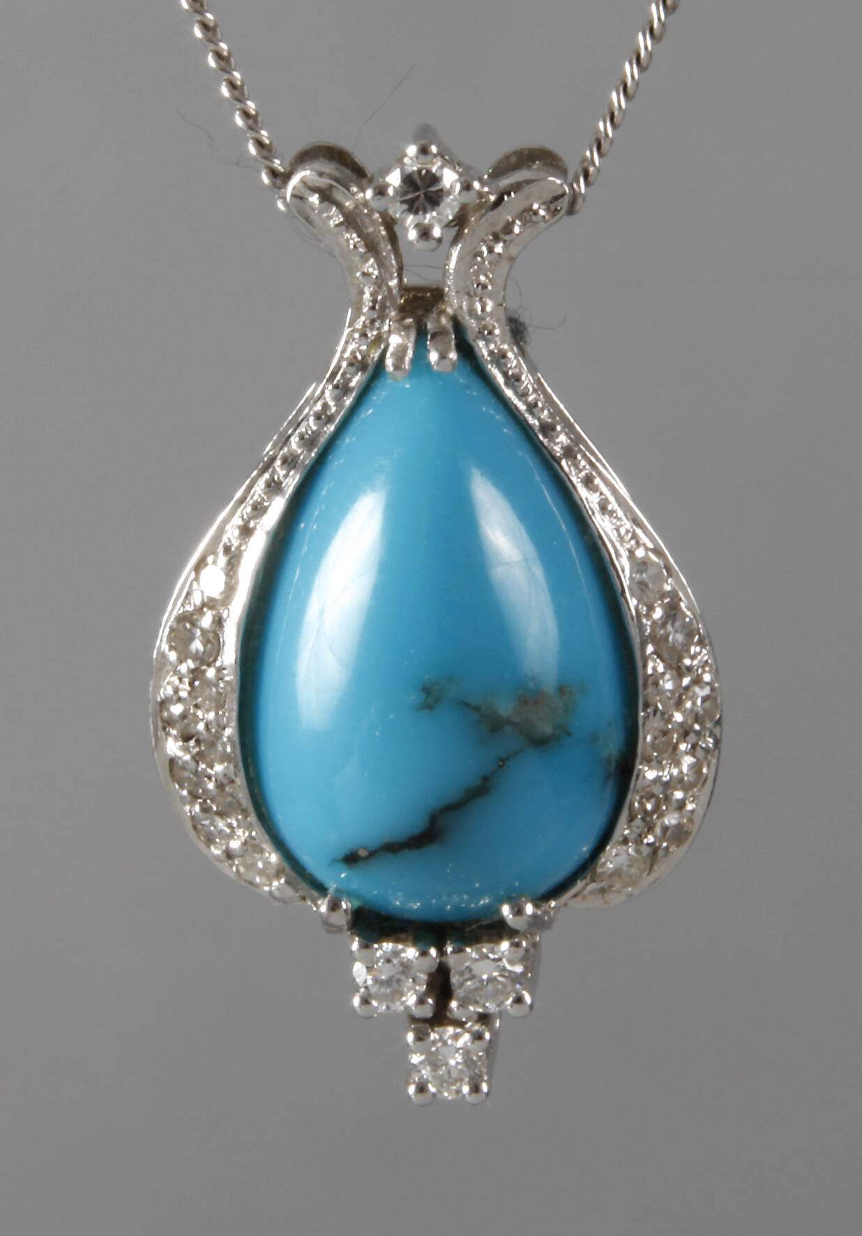 Anhänger mit Türkis und Diamanten