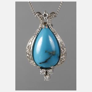 Anhänger mit Türkis und Diamanten