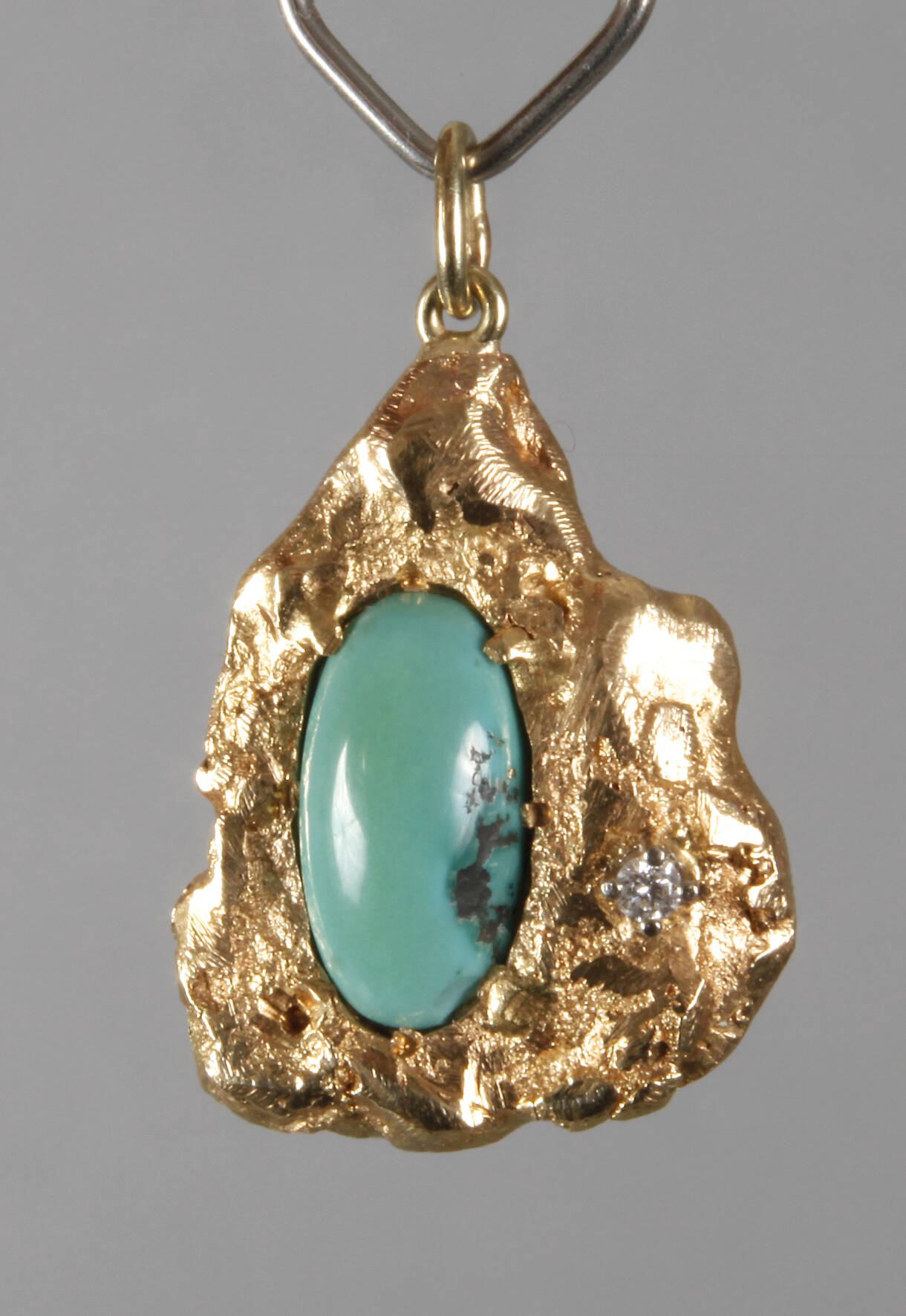 Nuggetanhänger mit Türkis