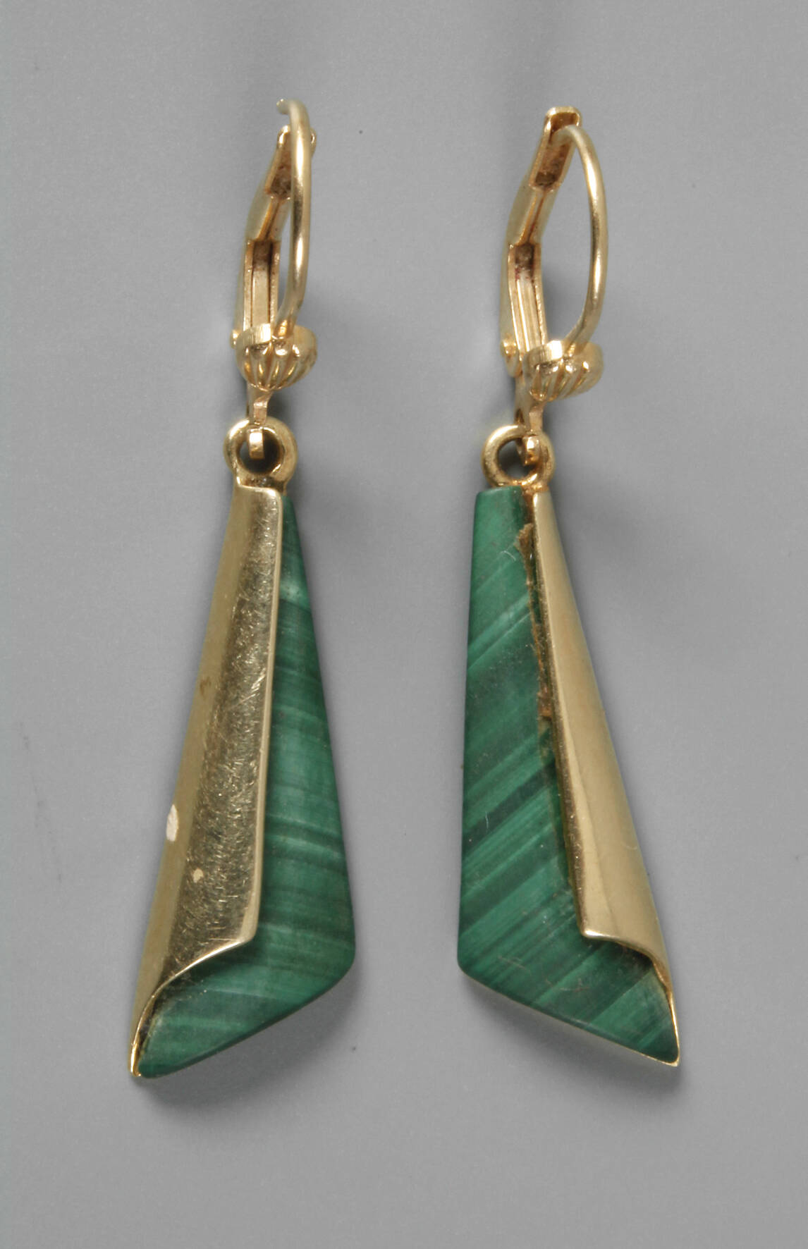 Paar Ohrhänger mit Malachit