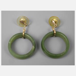 Paar Ohrringe mit Jade