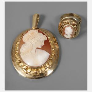 Paar Schmuckstücke mit Kameen