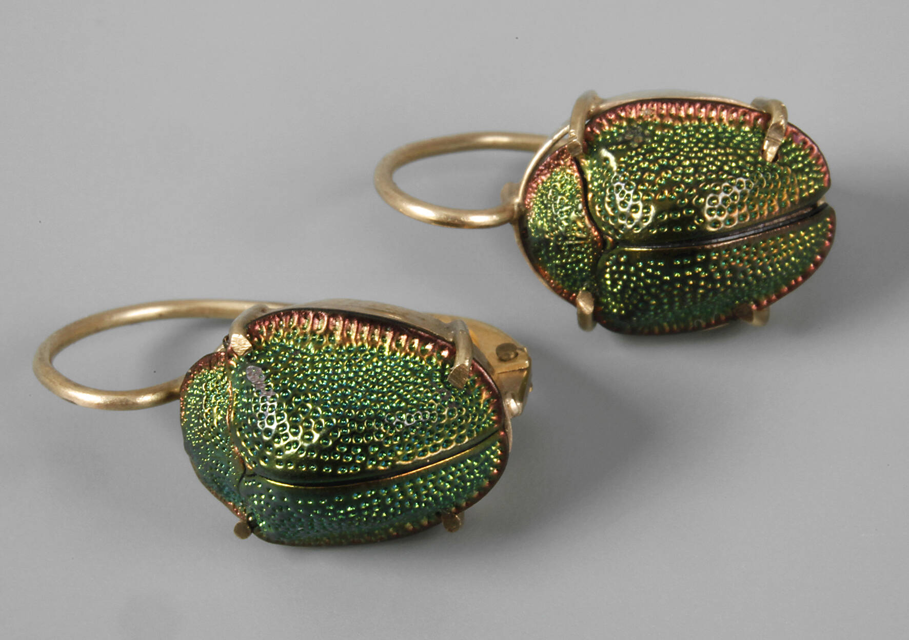 Paar Ohrringe mit Laufkäfern