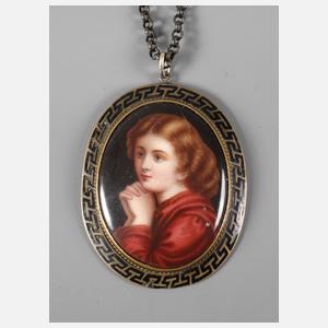 Anhänger mit Porzellanmalerei