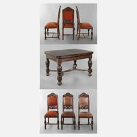 Kulissentisch und sechs Stühle111