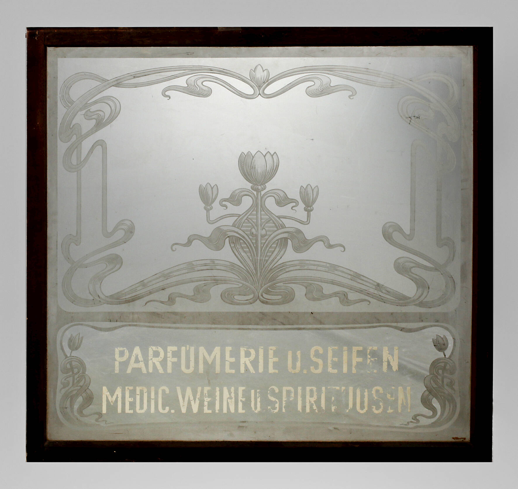 Ätzglasscheibe Jugendstil