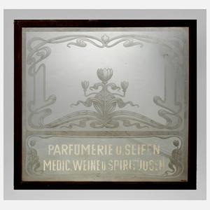 Ätzglasscheibe Jugendstil