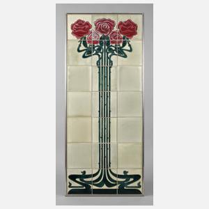 Großes Fliesenbild mit Rosenblüten