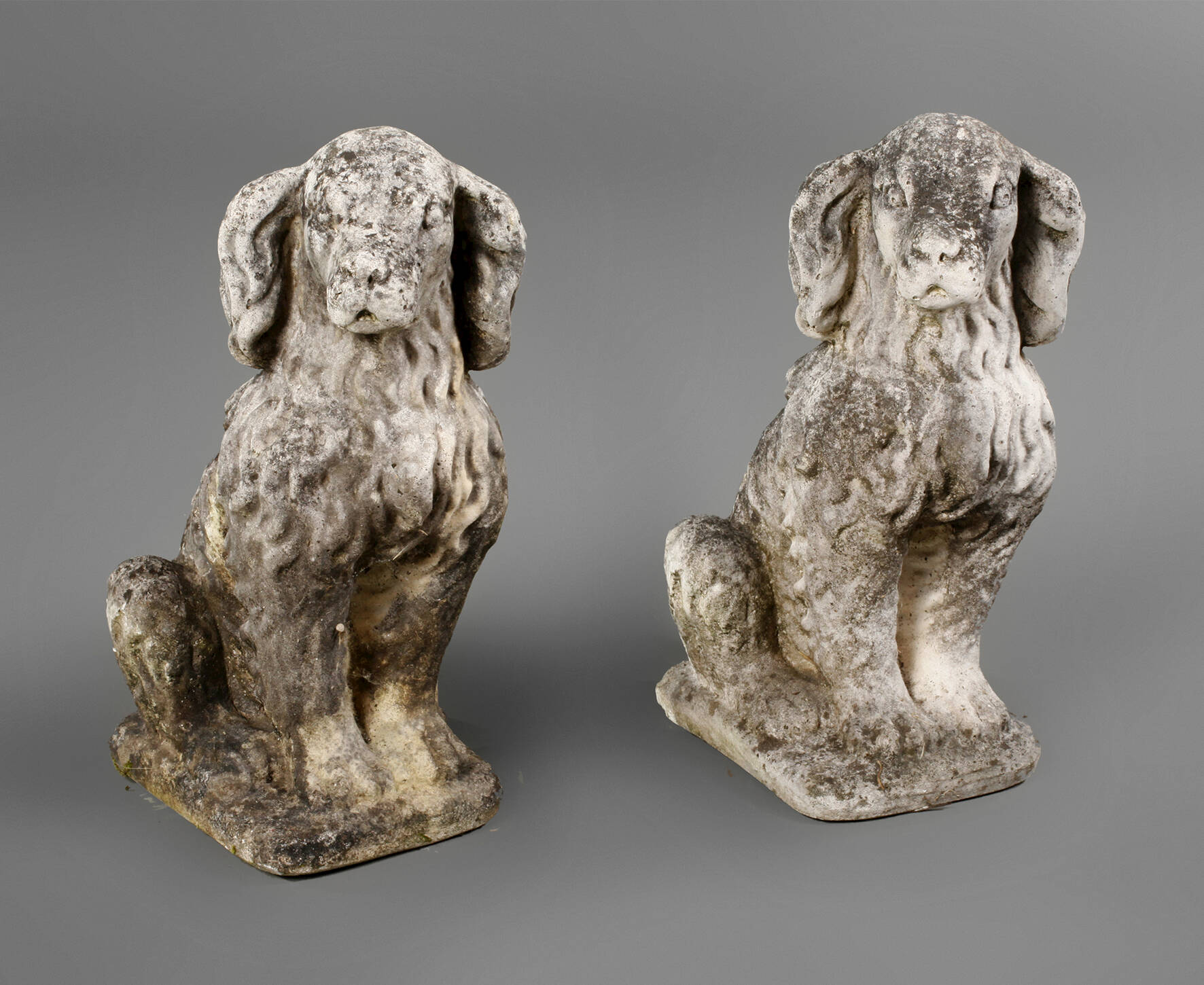 Steinguss zwei Hunde