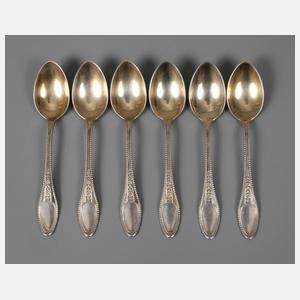 Ernst Riegel sechs Mokkalöffel aus dem "Myrthenbesteck"