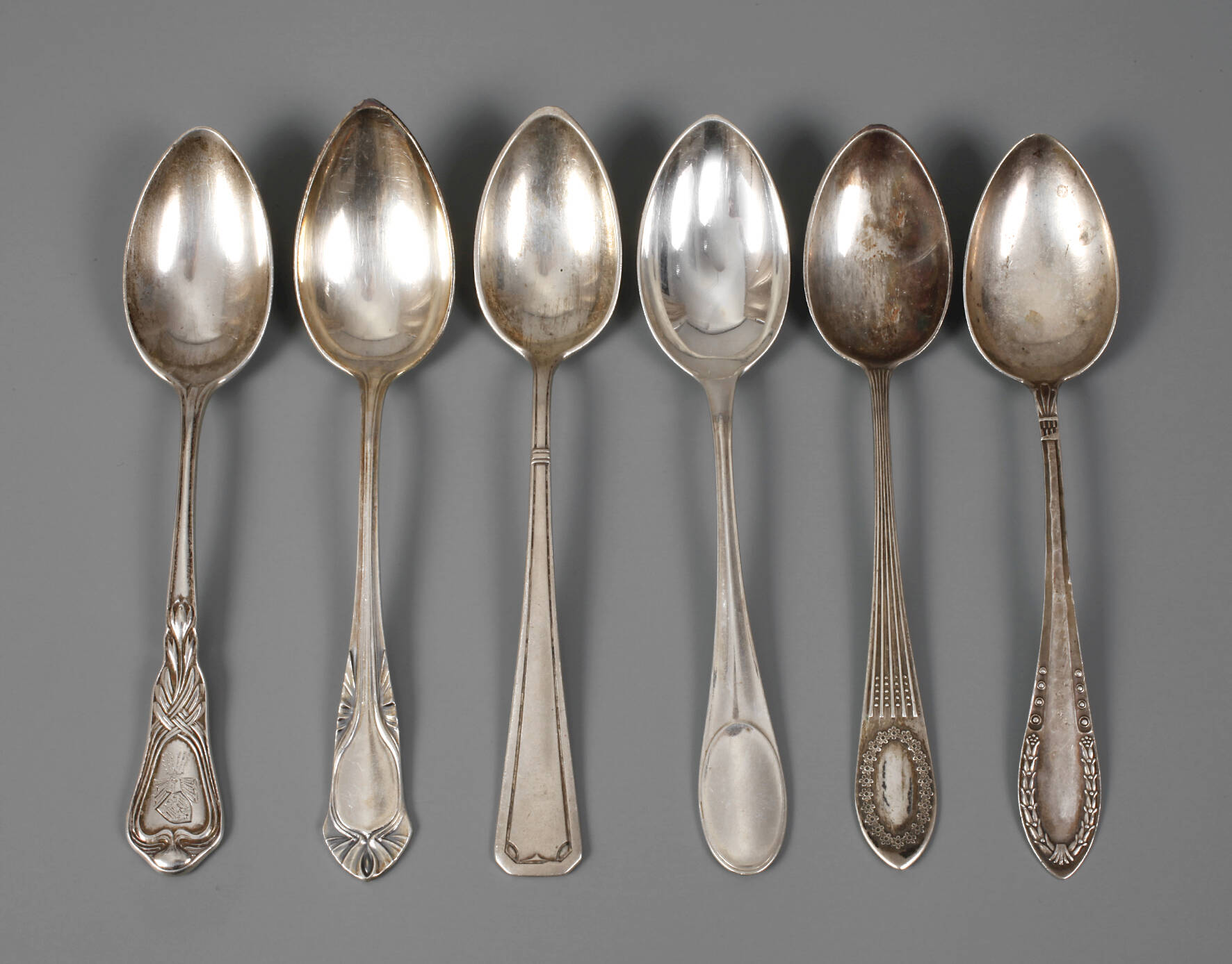 Sechs Jugendstil-Kaffeelöffel