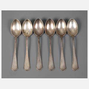 Sechs Kaffeelöffel Jugendstil