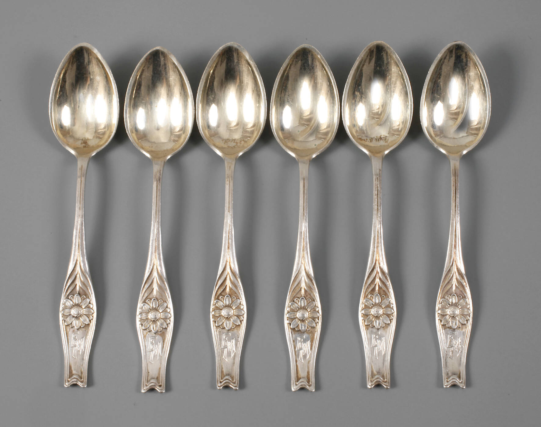 Sechs Mokkalöffel Jugendstil