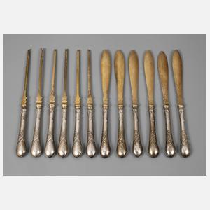 Silber Hummerbesteck für sechs Personen