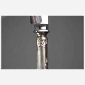 Sechs Abendbrotmesser Silber