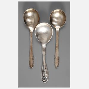Georg Jensen drei Vorlegelöffel