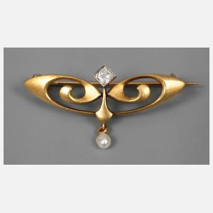 Jugendstil-Brosche mit einem Diamanten