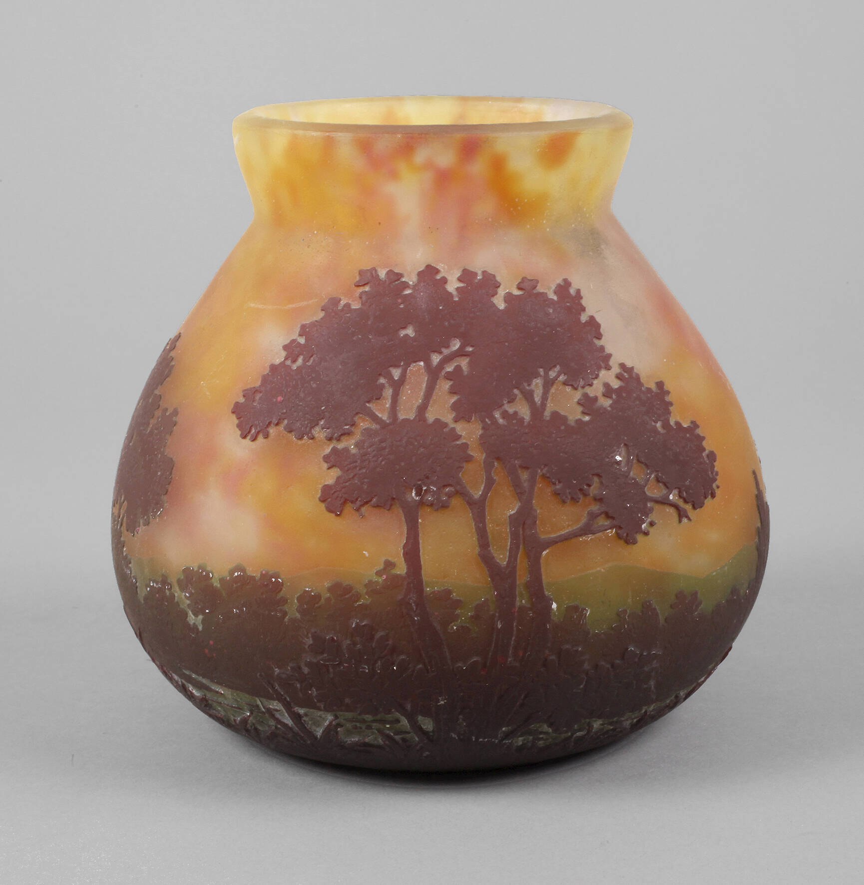 Daum Nancy Vase Landschaftsdekor