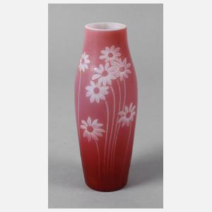 Ätzglasvase Margeritendekor