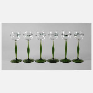 Sechs Weinrömer Jugendstil