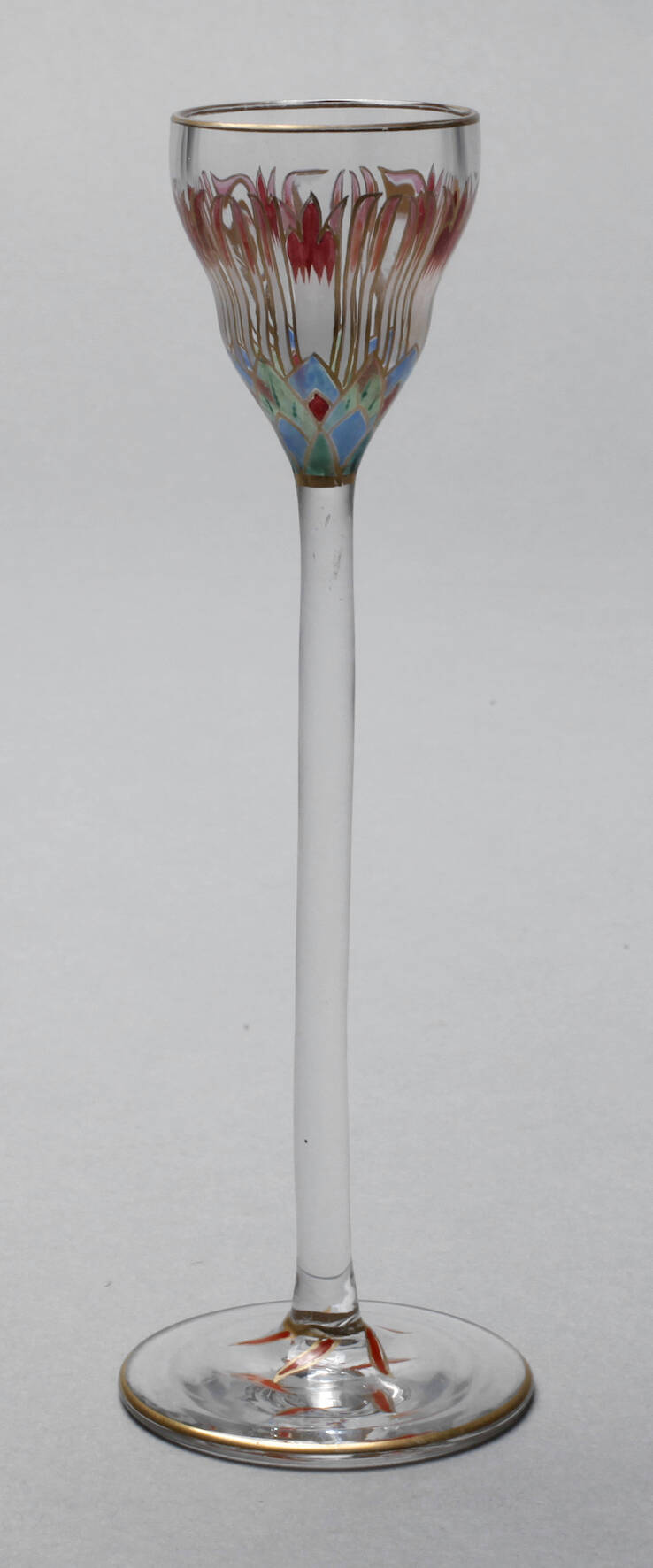 Likörglas mit Emailbemalung