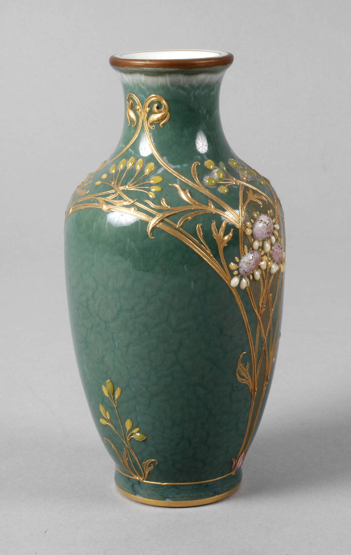 KPM Berlin Balustervase mit Emailledekor