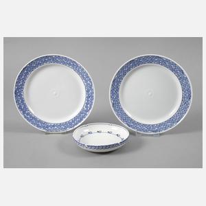 Meissen zwei Teller und Schälchen Richard Riemerschmid