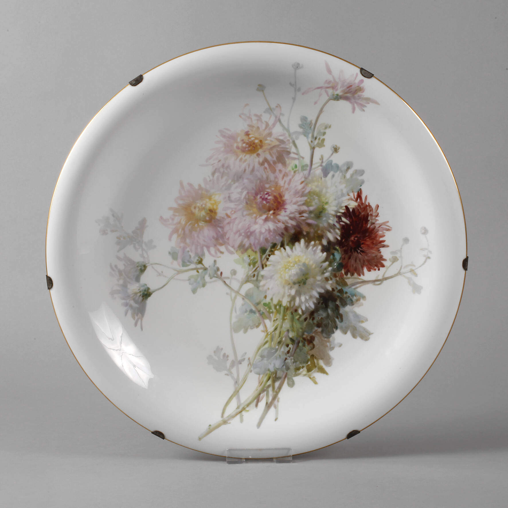 Meissen imposanter Wandteller mit Braunsdorf-Malerei