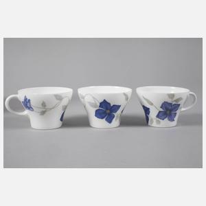 Rosenthal elf Teegedecke mit Clematisdekor