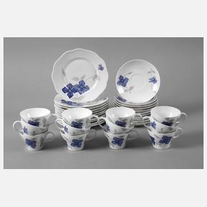 Rosenthal elf Teegedecke mit Clematisdekor