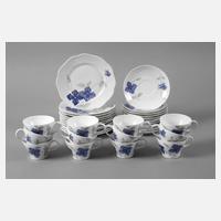 Rosenthal elf Teegedecke mit Clematisdekor111