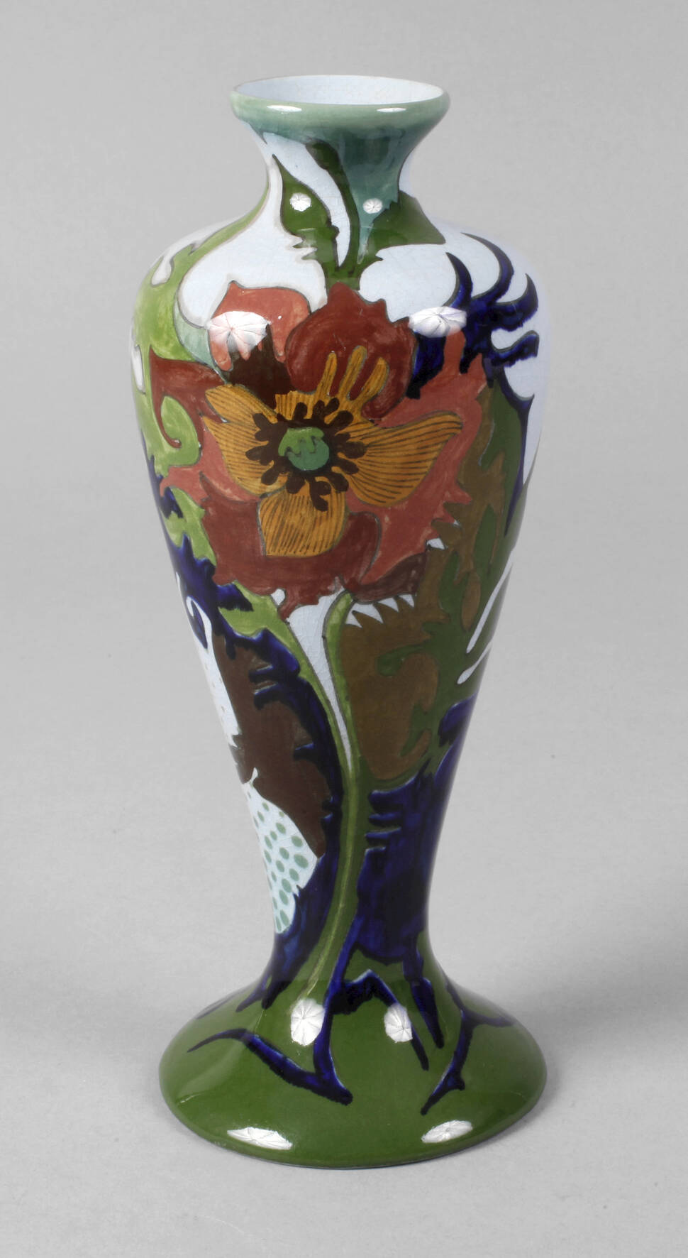 Gouda Holland Vase Blütendekor