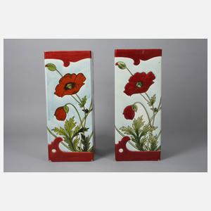 J. von Schwarz paar übergroße Jugendstilvasen