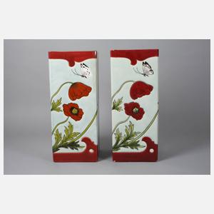 J. von Schwarz paar übergroße Jugendstilvasen