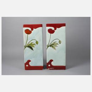 J. von Schwarz paar übergroße Jugendstilvasen