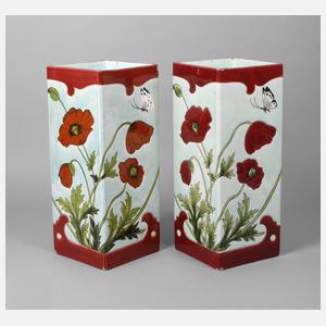 J. von Schwarz paar übergroße Jugendstilvasen