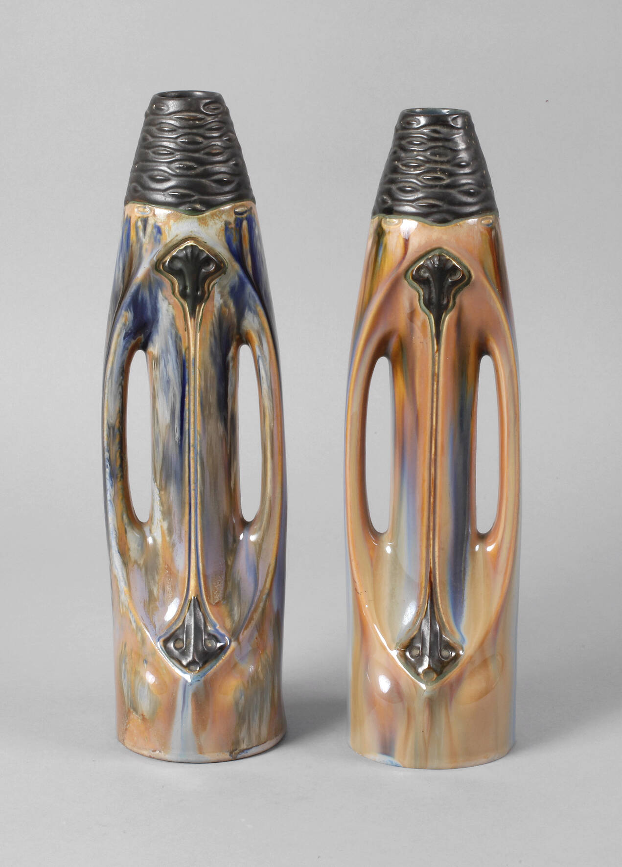 Frankreich paar Laufglasurvasen