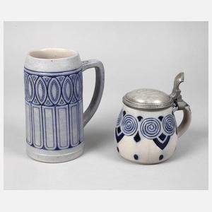 Zwei Bierkrüge Westerwald