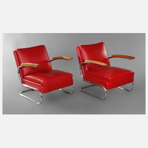 Zwei Stahlrohrsessel Thonet