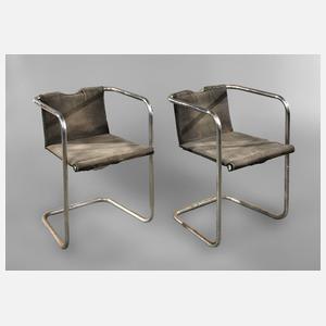 Zwei Stahlrohrsessel
