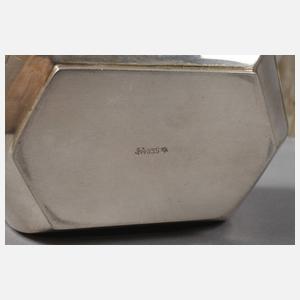 Silber Zuckerdose und Sahnegießer Art déco