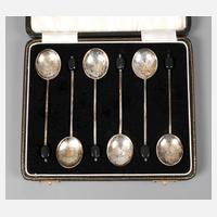 Sechs Mokkalöffel England Silber111