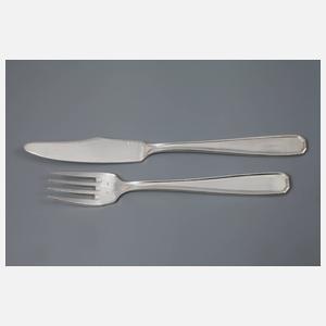 Silber Fischbesteck für sechs Personen