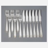 Silber Fischbesteck für sechs Personen111