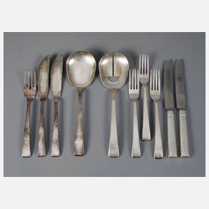 Gebhard Duve zehn Besteckteile Silber